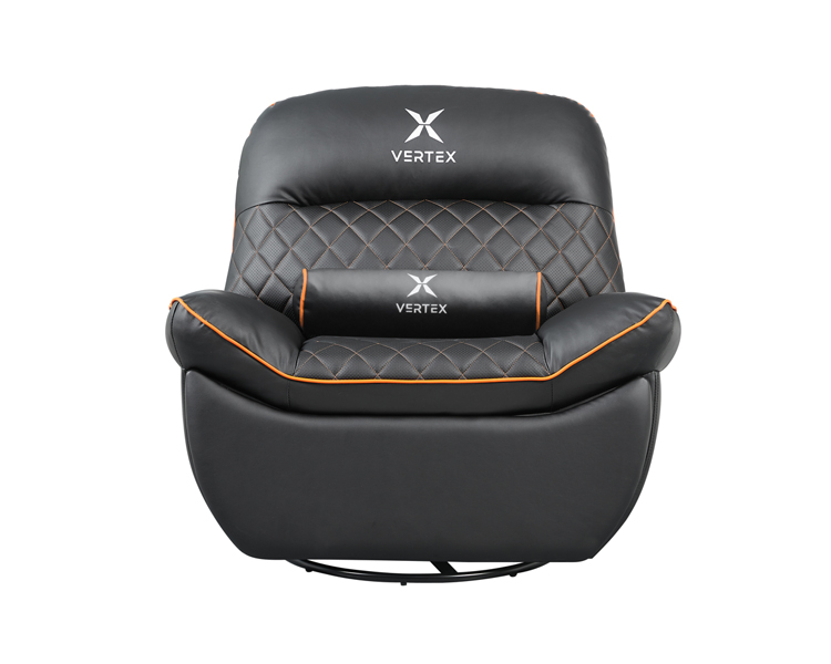 Gaming Chair: Vertex Throne Gaming Sofa Black/Orange PVC